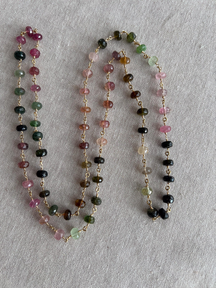 Tourmaline Necklace, 14k Gold Filled Wire Wrapping, Fine Boho Jewelry
