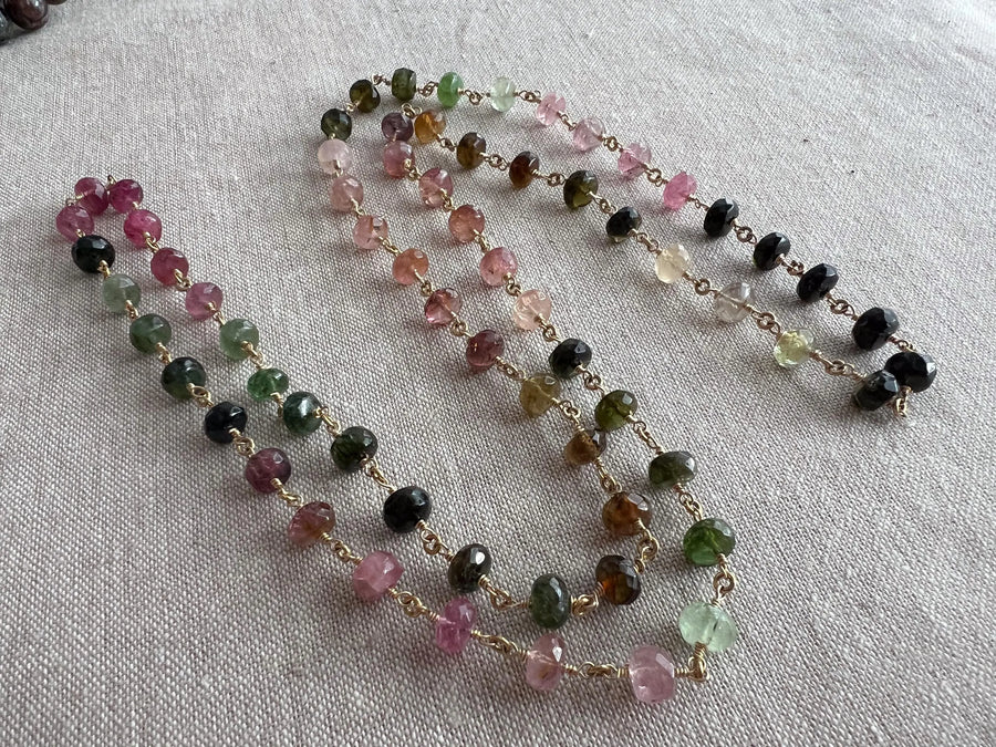 Tourmaline Necklace, 14k Gold Filled Wire Wrapping, Fine Boho Jewelry
