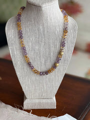 Ametrine Necklace, Gold Pave Accents, Fine Boho Gemstone Jewelry