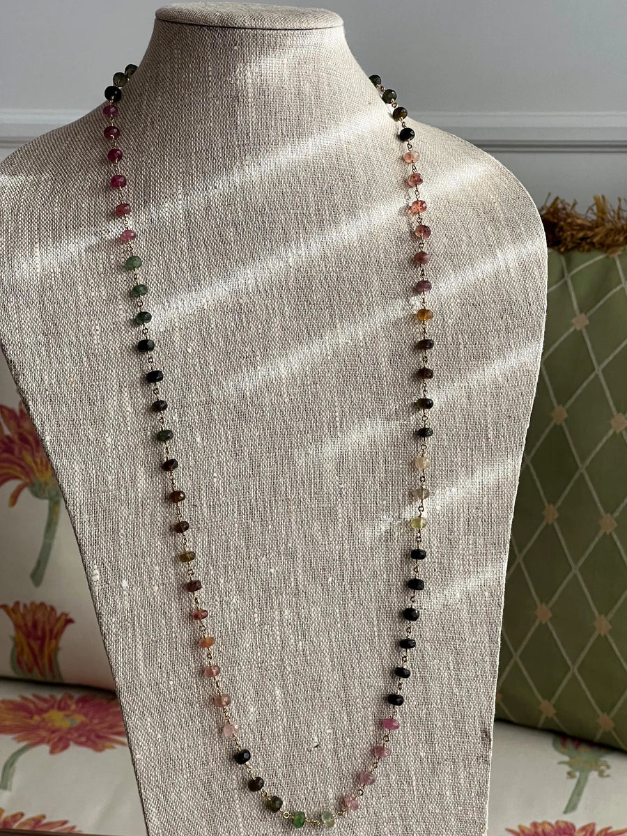 Tourmaline Necklace, 14k Gold Filled Wire Wrapping, Fine Boho Jewelry