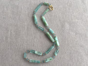 Angelite Necklace with Kyanite Accents: 14k Gold Filled, Boho Gemstone Jewelry