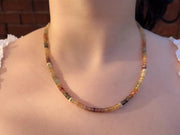 Golden Zircon Necklace, Hand Knotted Gemstones, Boho Gemstone Jewelry