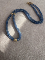 Burmese Sapphire Necklace with Gold Accents