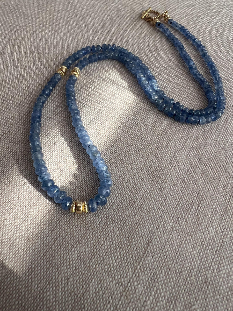 Burmese Sapphire Necklace with Gold Accents
