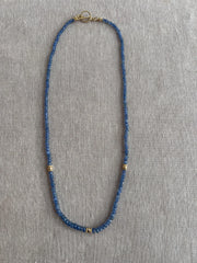 Burmese Sapphire Necklace with Gold Accents