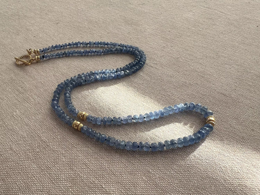 Burmese Sapphire Necklace with Gold Accents