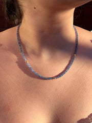 Burmese Sapphire Necklace with Gold Accents