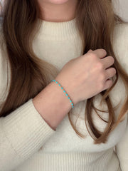 Gold Bead Bracelet with Turquoise Accents, 14k Gold Filled, Boho Gemstone Jewelry