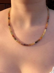 Golden Zircon Necklace, Hand Knotted Gemstones, Boho Gemstone Jewelry