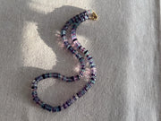 Fluorite Heishi Disco Necklace, Hand Knotted