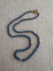 Burmese Sapphire Necklace with Gold Accents