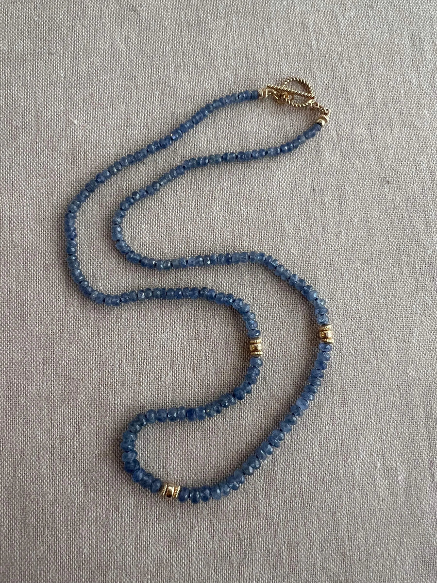 Burmese Sapphire Necklace with Gold Accents