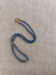 Burmese Sapphire Necklace with Gold Accents