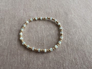 Gold Bead and Blue Pearl Bracelet, 14k Gold Filled, Boho Jewelry