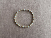 Gold Bead and Blue Pearl Bracelet, 14k Gold Filled, Boho Jewelry