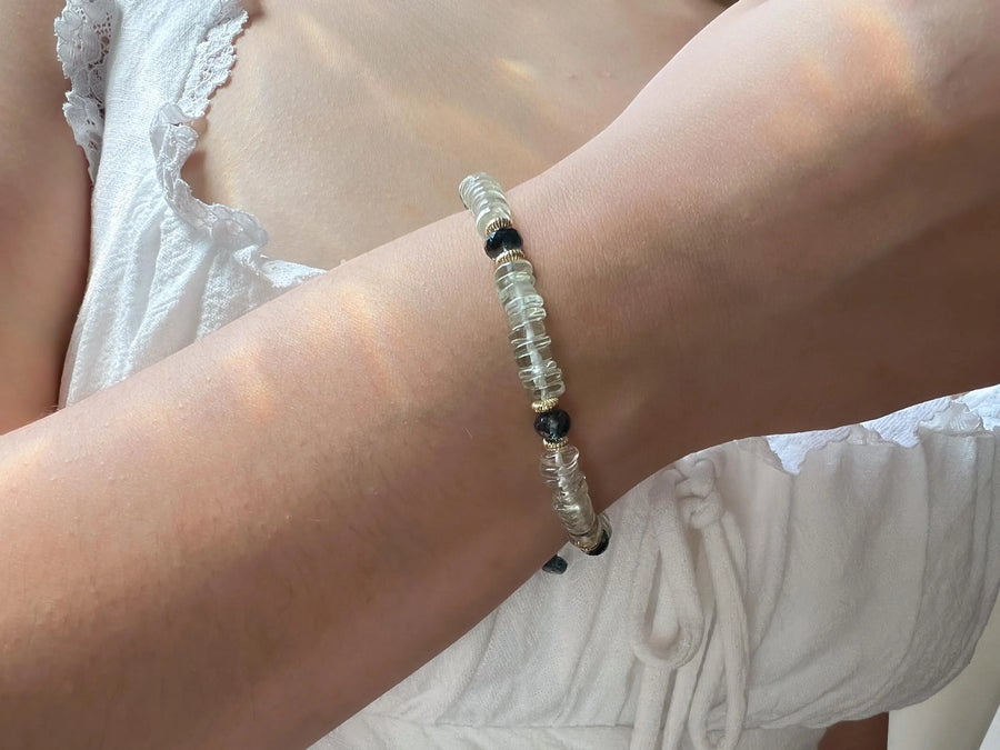 Prasiolite Bracelet with London Blue Topaz Accents