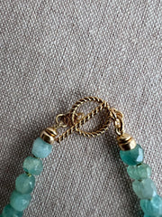 Grandidierite Necklace with Gold Accents, Fine Gemstone Jewelry