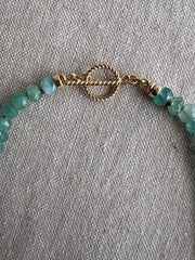 Grandidierite Necklace with Gold Accents, Fine Gemstone Jewelry