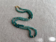 Grandidierite Necklace with Gold Accents, Fine Gemstone Jewelry