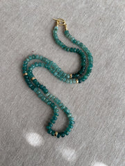Grandidierite Necklace with Gold Accents, Fine Gemstone Jewelry