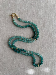 Grandidierite Necklace with Gold Accents, Fine Gemstone Jewelry