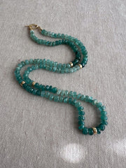 Grandidierite Necklace with Gold Accents, Fine Gemstone Jewelry