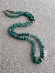 Grandidierite Necklace with Gold Accents, Fine Gemstone Jewelry
