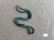 Grandidierite Necklace with Gold Accents, Fine Gemstone Jewelry