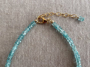 Blue Zircon Necklace with Pear Accent, Fine Boho Jewelry