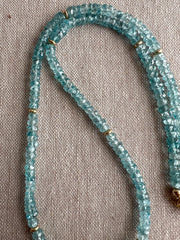 Blue Zircon Necklace with Pear Accent, Fine Boho Jewelry