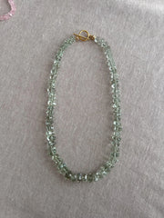 Prasiolite Twisted Nuggets Necklace, Green Amethyst, Fine Gemstone Jewelry