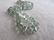 Prasiolite Twisted Nuggets Necklace, Green Amethyst, Fine Gemstone Jewelry