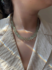 Prasiolite Twisted Nuggets Necklace, Green Amethyst, Fine Gemstone Jewelry