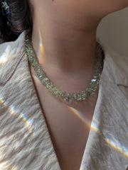 Prasiolite Twisted Nuggets Necklace, Green Amethyst, Fine Gemstone Jewelry