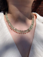 Prasiolite Twisted Nuggets Necklace, Green Amethyst, Fine Gemstone Jewelry