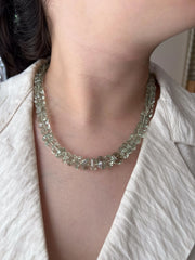 Prasiolite Twisted Nuggets Necklace, Green Amethyst, Fine Gemstone Jewelry