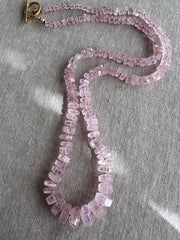 Pink Morganite Bolts Necklace, Fine Gemstone Jewelry