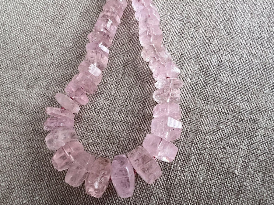 Pink Morganite Bolts Necklace, Fine Gemstone Jewelry