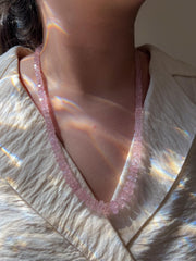 Pink Morganite Bolts Necklace, Fine Gemstone Jewelry