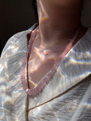 Pink Morganite Bolts Necklace, Fine Gemstone Jewelry