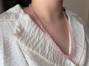 Pink Morganite Bolts Necklace, Fine Gemstone Jewelry