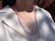 Pink Morganite Bolts Necklace, Fine Gemstone Jewelry