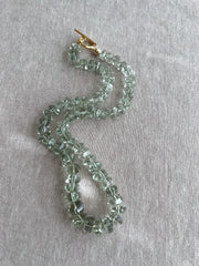 Prasiolite Twisted Nuggets Necklace, Green Amethyst, Fine Gemstone Jewelry