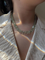 Prasiolite Twisted Nuggets Necklace, Green Amethyst, Fine Gemstone Jewelry