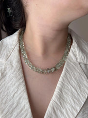 Prasiolite Twisted Nuggets Necklace, Green Amethyst, Fine Gemstone Jewelry