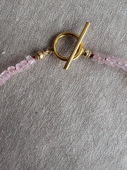 Pink Morganite Bolts Necklace, Fine Gemstone Jewelry