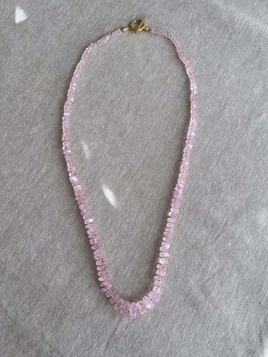 Pink Morganite Bolts Necklace, Fine Gemstone Jewelry