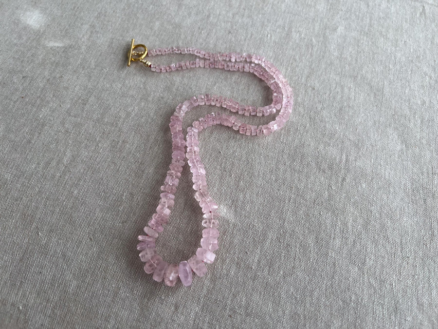 Pink Morganite Bolts Necklace, Fine Gemstone Jewelry