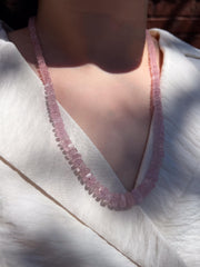 Pink Morganite Bolts Necklace, Fine Gemstone Jewelry