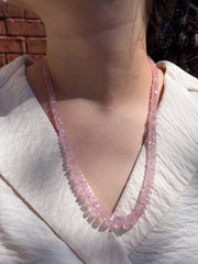 Pink Morganite Bolts Necklace, Fine Gemstone Jewelry